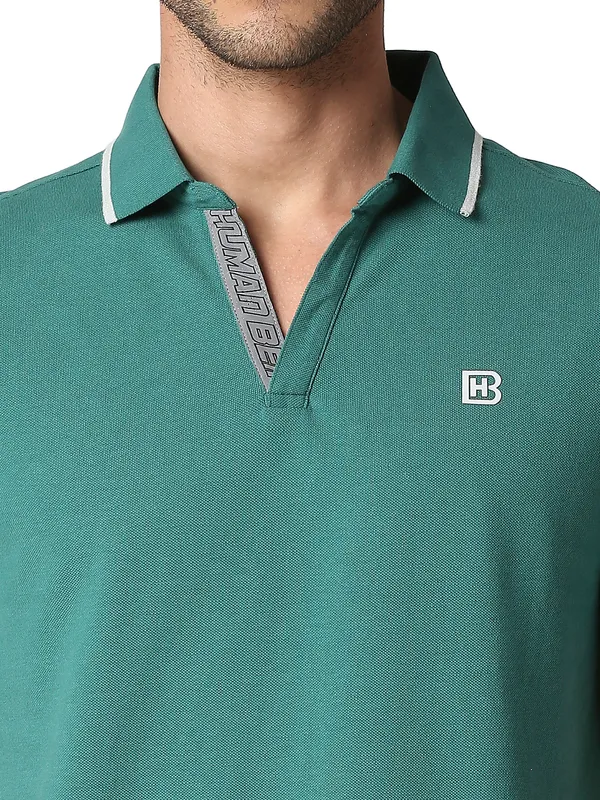 Being Human Clothing Men Regular Fit Polo Neck T-Shirts-Evergreen