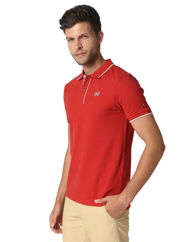 Being Human Regular Fit Men Polo Neck T-Shirts-Dk.Red