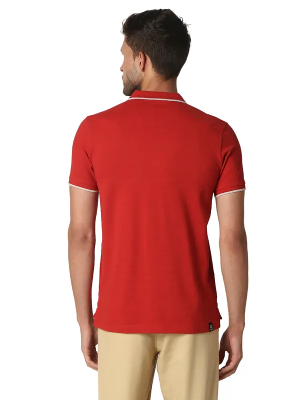 Being Human Regular Fit Men Polo Neck T-Shirts-Dk.Red