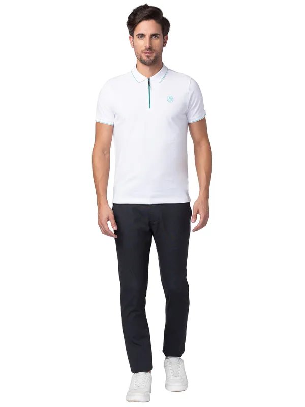 Being Human Regular Fit Men Collared T-Shirts-White