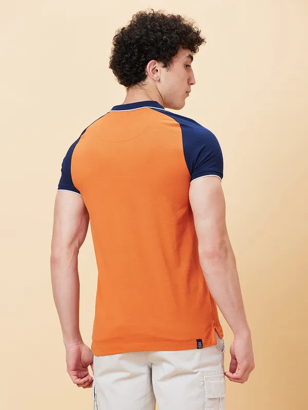 Being Human Regular Fit Men Polo Neck T-Shirts-Gold Flam