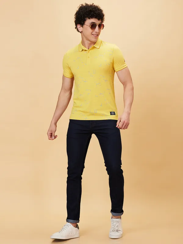 Being Human Regular Fit Men Polo Neck T-Shirts-Mimosa