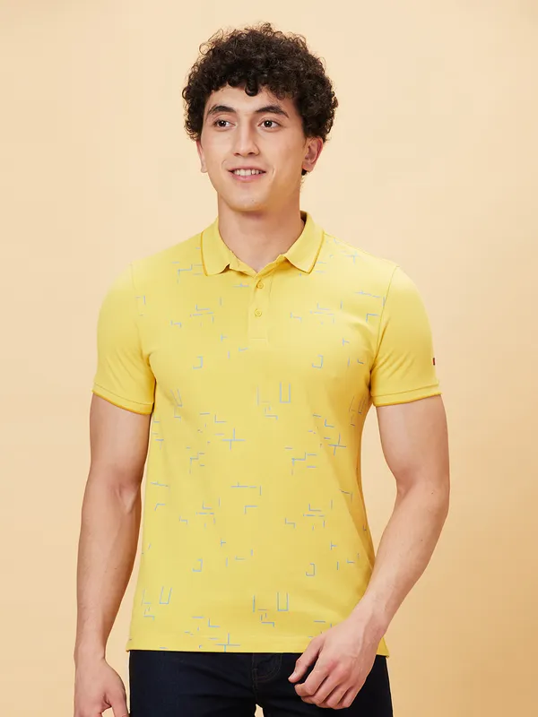 Being Human Regular Fit Men Polo Neck T-Shirts-Mimosa
