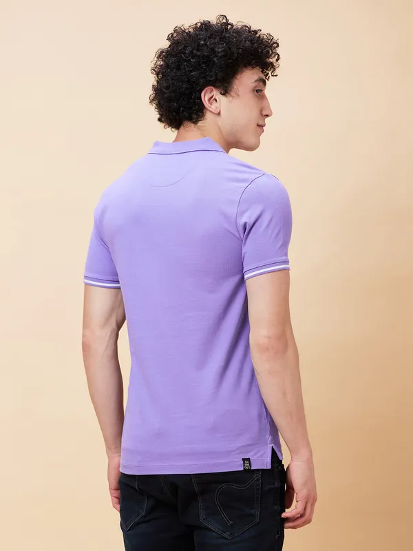 Being Human Regular Fit Men Polo Neck T-Shirts-Dahalia Purple