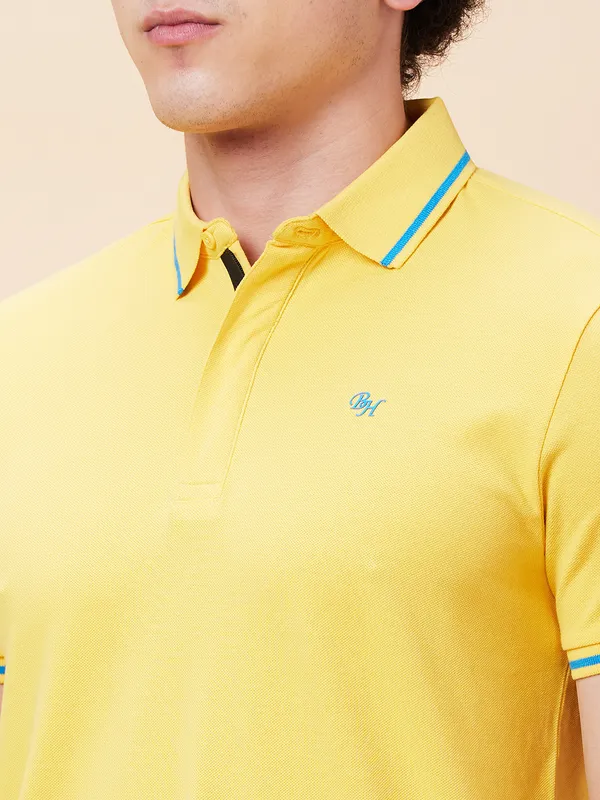 Being Human Regular Fit Men Polo Neck T-Shirts-Yellow