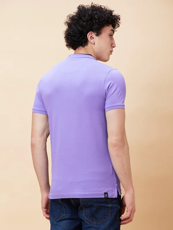 Being Human Regular Fit Men Polo Neck T-Shirts-Dahalia Purple