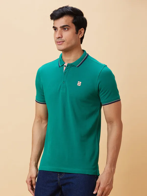 Being Human Men Regular Fit T-Shirts-Green