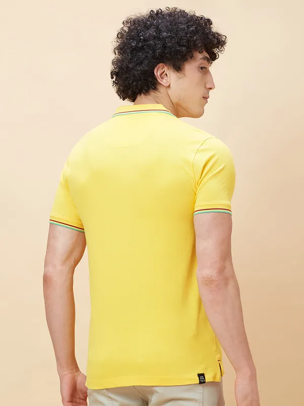 Being Human Men Regular Fit T-Shirts-Yellow