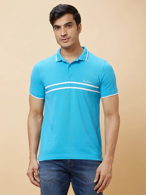 Being Human Men Regular Fit T-Shirts-Blue