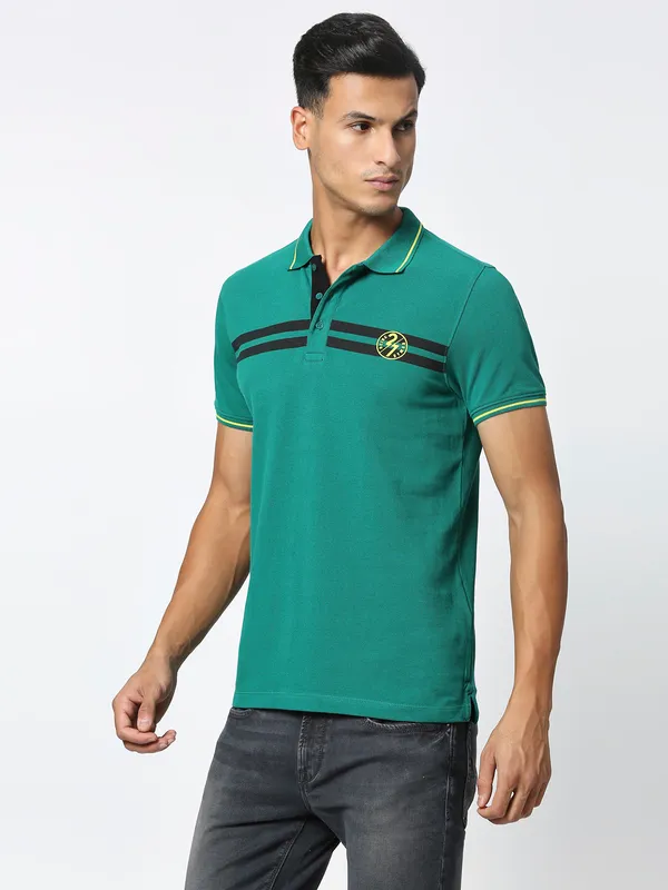 Being Human Men Regular Fit T-Shirts-Green