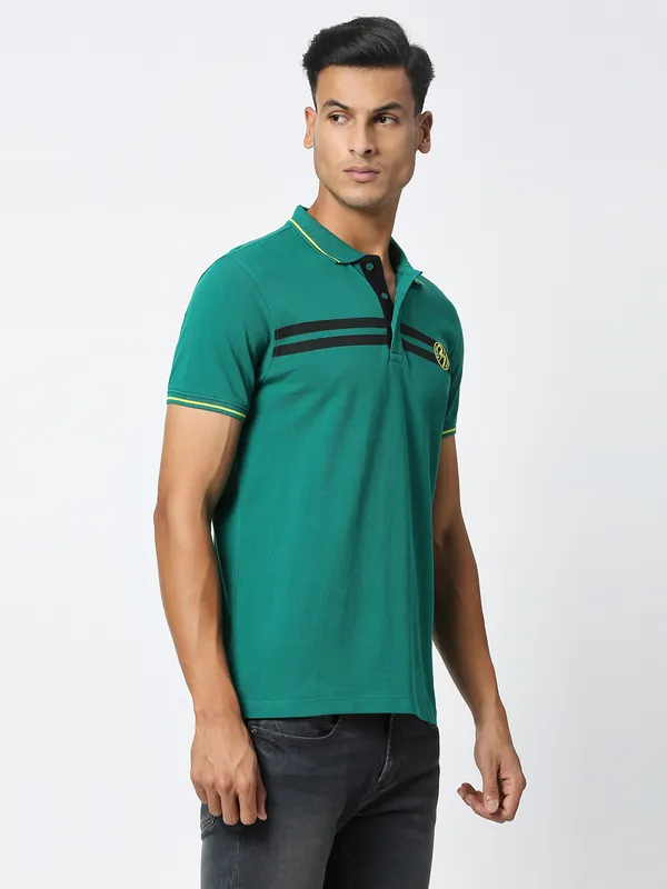 Being Human Men Regular Fit T-Shirts-Green