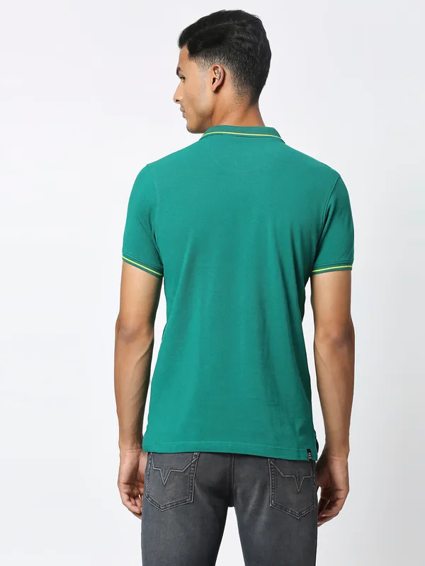 Being Human Men Regular Fit T-Shirts-Green