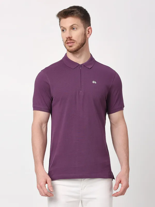 Being Human Men Regular Fit T-Shirts-Grape
