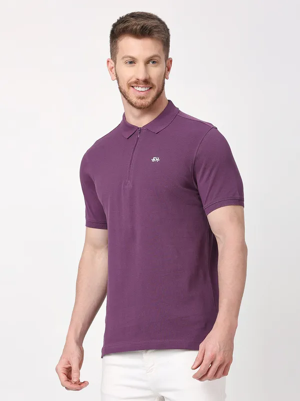 Being Human Men Regular Fit T-Shirts-Grape