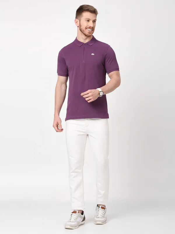 Being Human Men Regular Fit T-Shirts-Grape