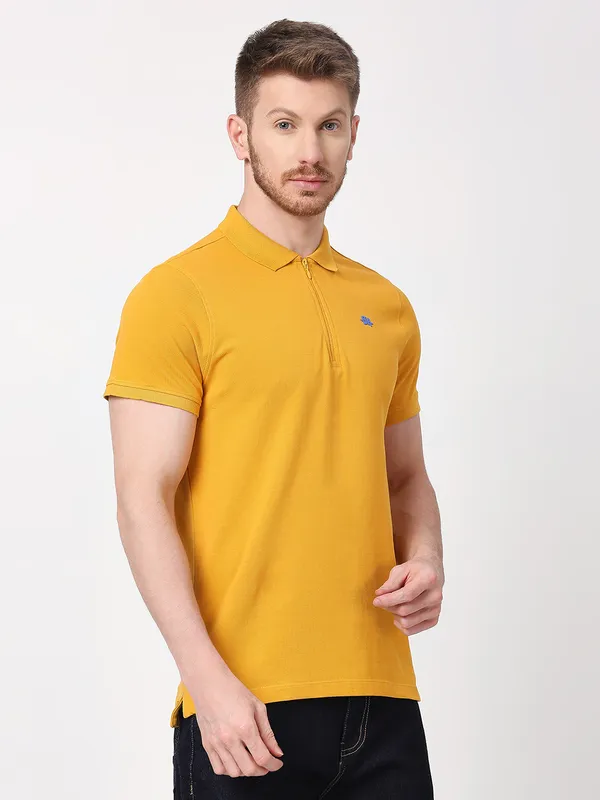 Being Human Men Regular Fit T-Shirts-Mustard