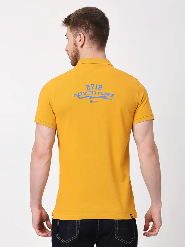 Being Human Men Regular Fit T-Shirts-Mustard