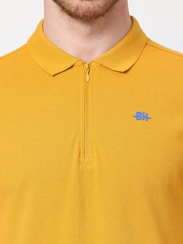 Being Human Men Regular Fit T-Shirts-Mustard