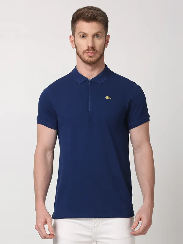 Being Human Men Regular Fit T-Shirts-Navy