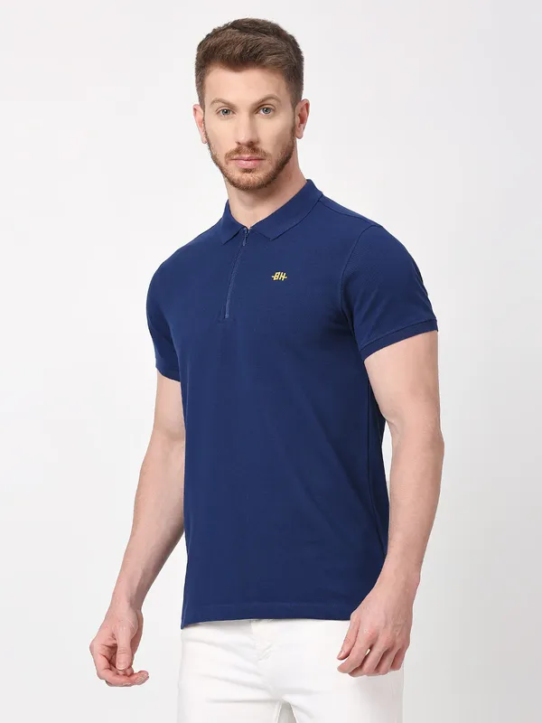 Being Human Men Regular Fit T-Shirts-Navy
