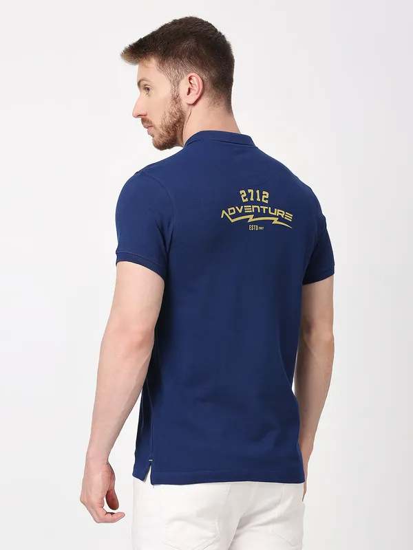 Being Human Men Regular Fit T-Shirts-Navy