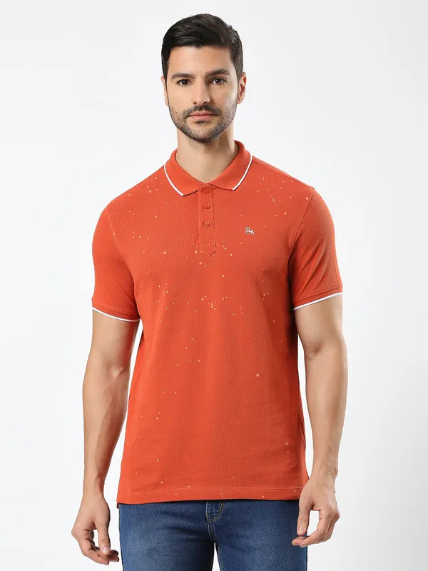 Being Human Men Regular Fit T-Shirts-Rust