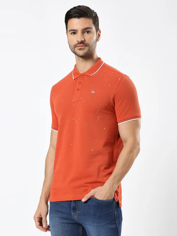Being Human Men Regular Fit T-Shirts-Rust