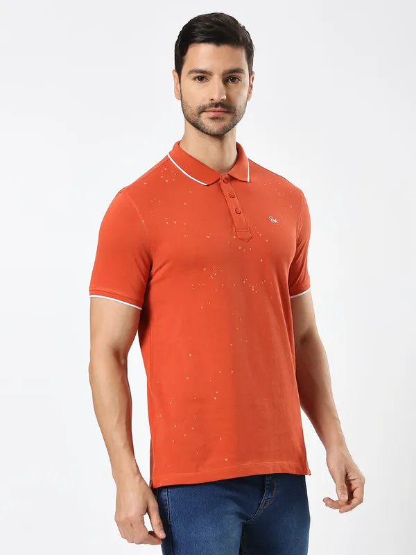 Being Human Men Regular Fit T-Shirts-Rust