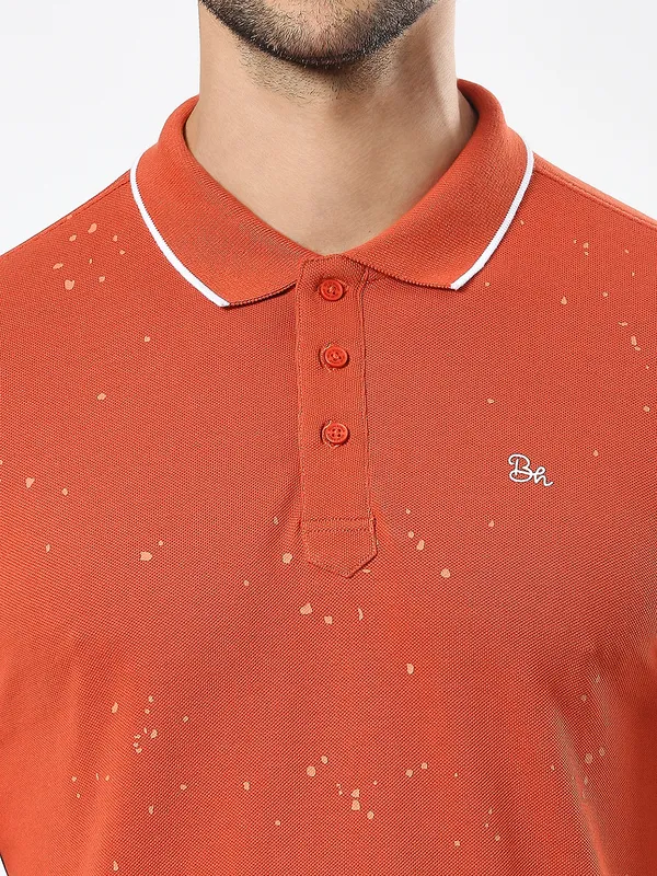 Being Human Men Regular Fit T-Shirts-Rust