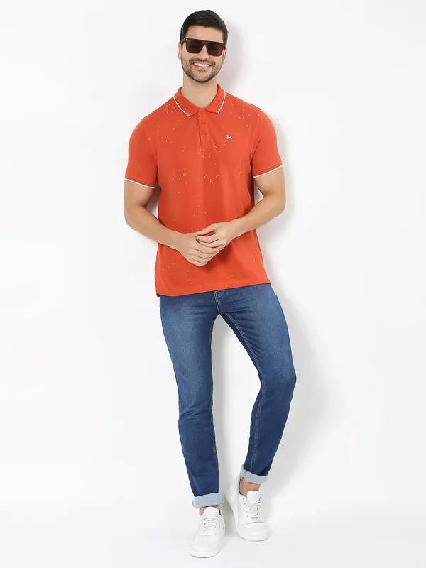 Being Human Men Regular Fit T-Shirts-Rust