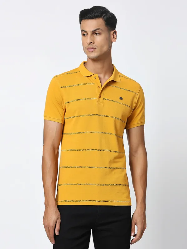 Being Human Men Regular Fit T-Shirts-Mustard