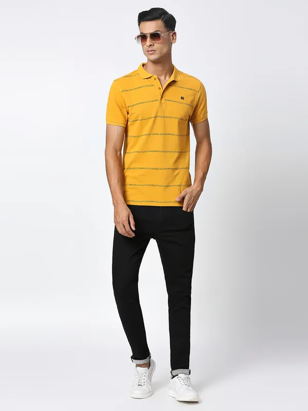 Being Human Men Regular Fit T-Shirts-Mustard