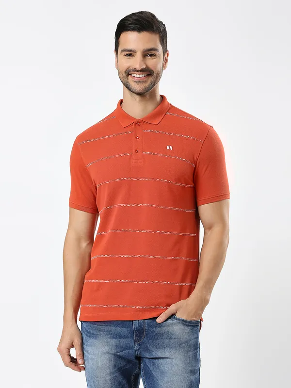 Being Human Men Regular Fit T-Shirts-Rust