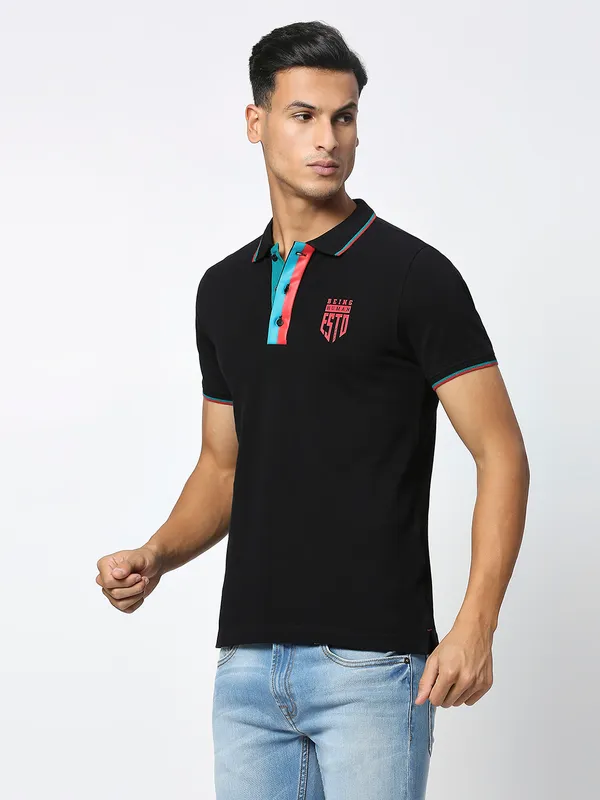 Being Human Men Regular Fit T-Shirts-Black