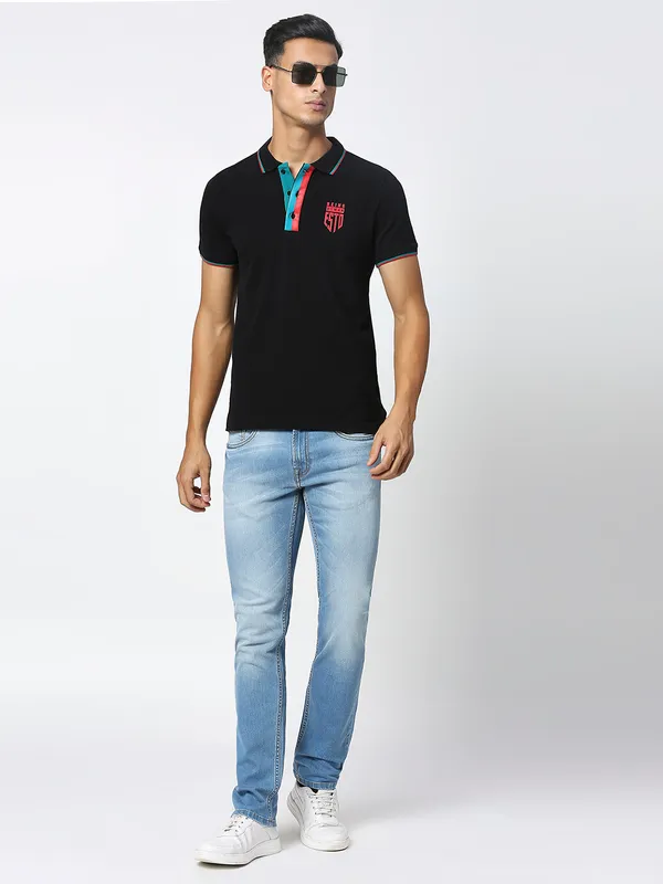 Being Human Men Regular Fit T-Shirts-Black