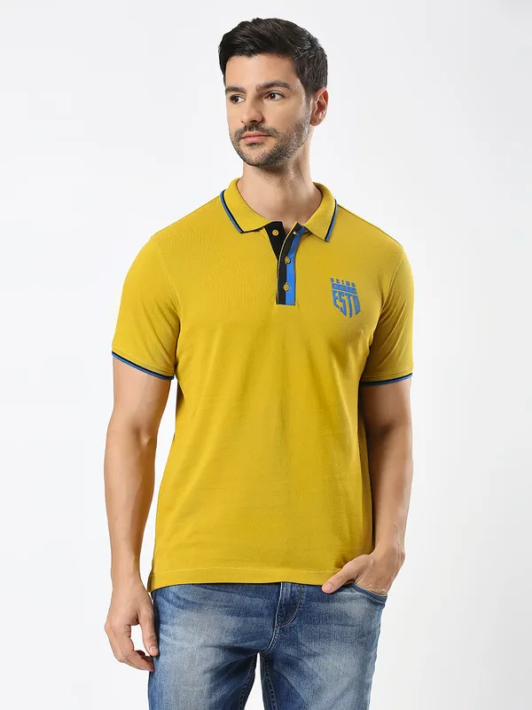 Being Human Men Regular Fit T-Shirts-Camel