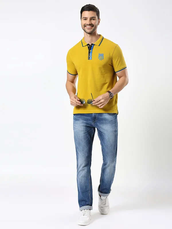 Being Human Men Regular Fit T-Shirts-Camel