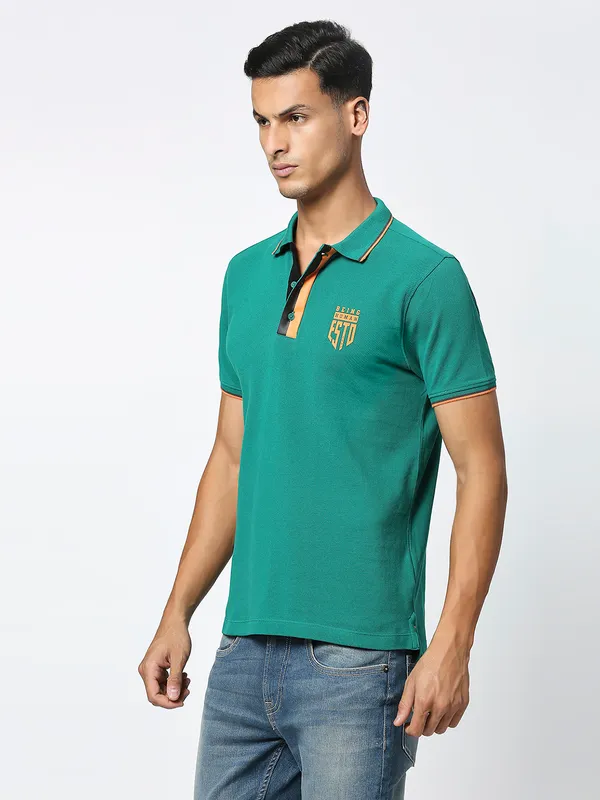 Being Human Men Regular Fit T-Shirts-Green