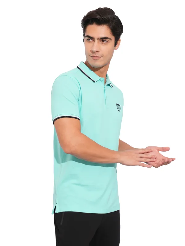 Being Human Clothing-Mens-Top-Polo Neck Aqua