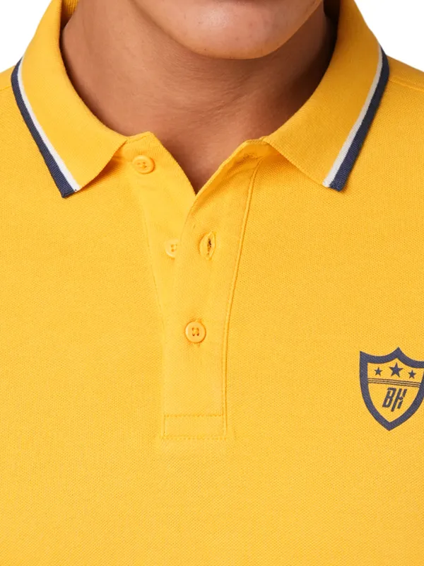 Being Human Clothing-Mens-Top-Polo Neck Mustard