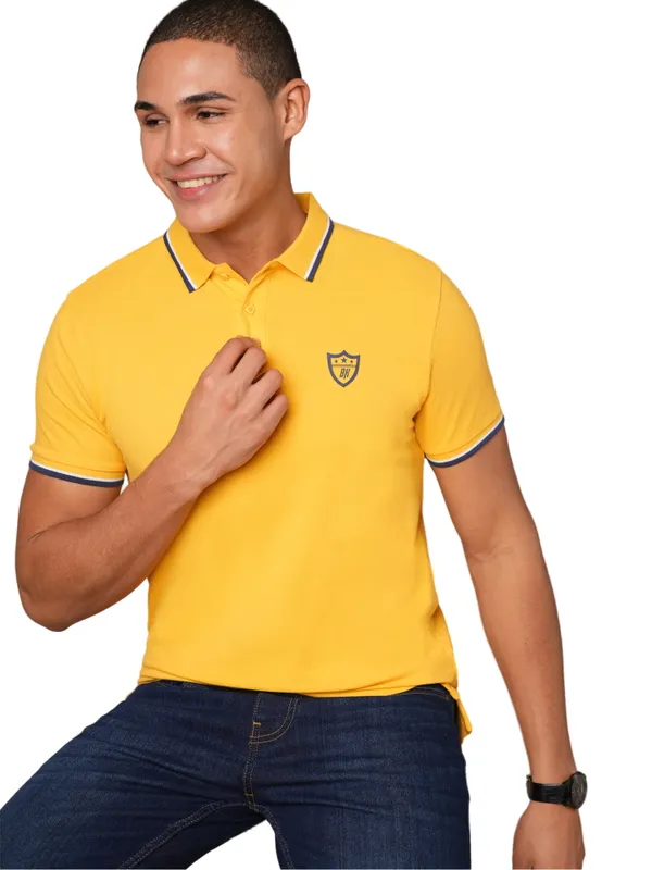 Being Human Clothing-Mens-Top-Polo Neck Mustard