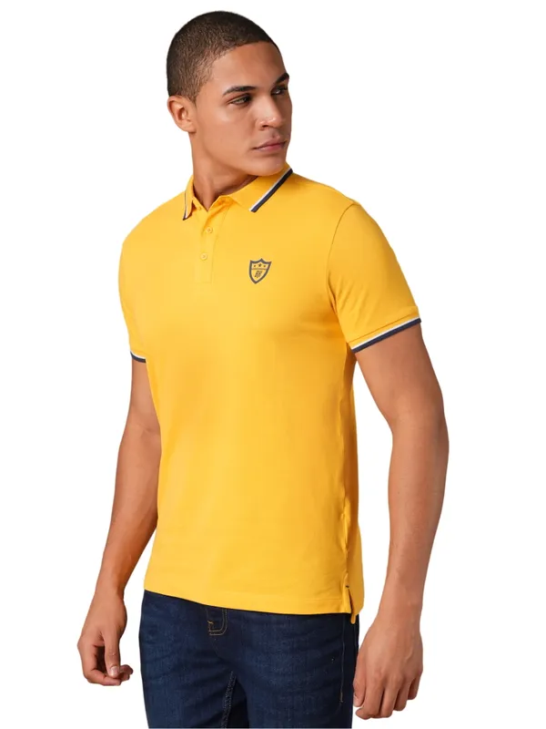 Being Human Clothing-Mens-Top-Polo Neck Mustard