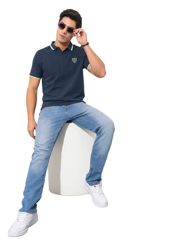Being Human Clothing-Mens-Top-Polo Neck Navy