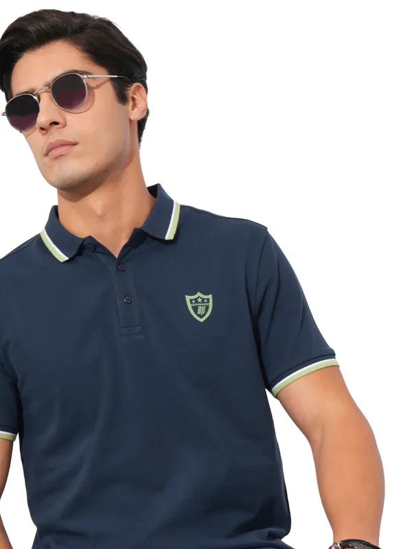 Being Human Clothing-Mens-Top-Polo Neck Navy