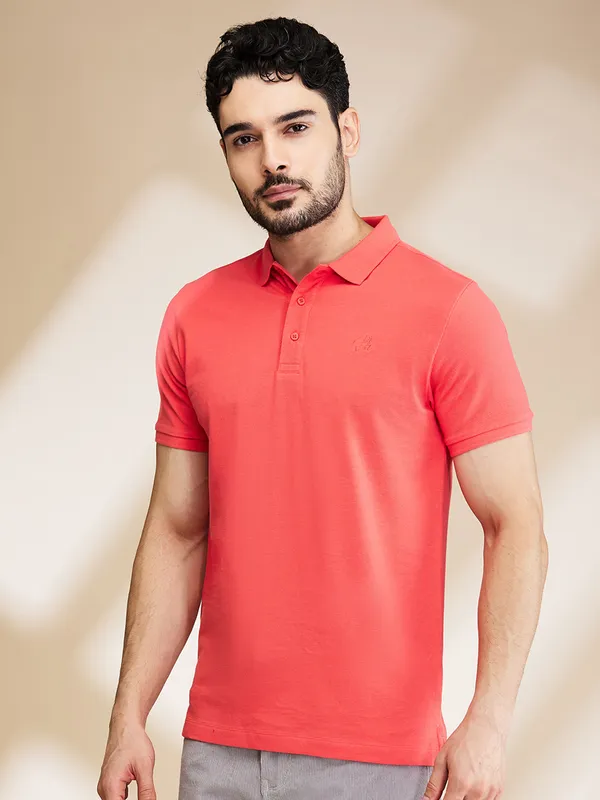 Being Human Clothing Mens-Top Polo Neck Coral