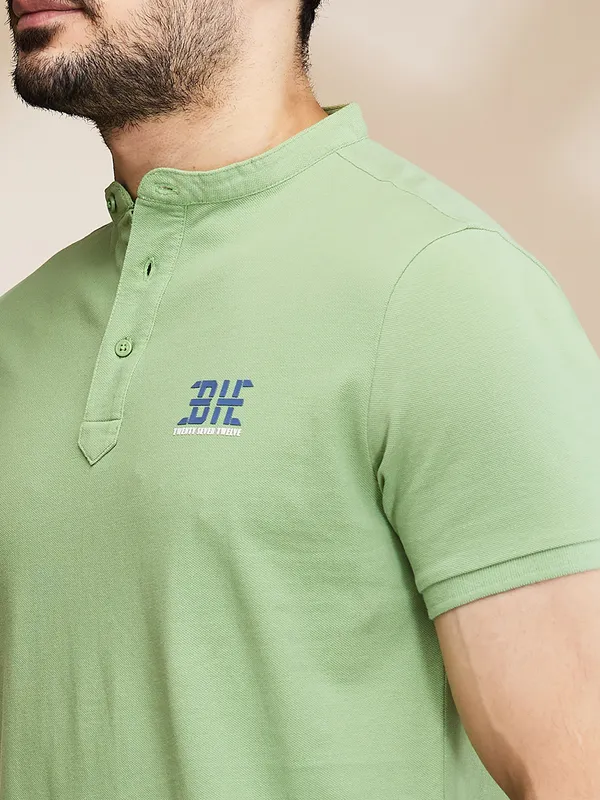 Being Human Clothing Mens-Top Polo Neck Green
