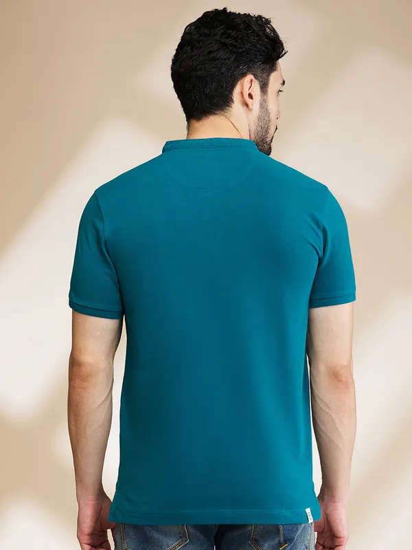 Being Human Clothing Mens-Top Polo Neck Teal