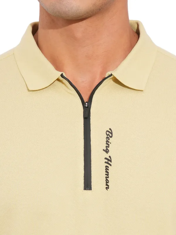 Being Human Clothing-Mens-Top-Polo Neck Beige