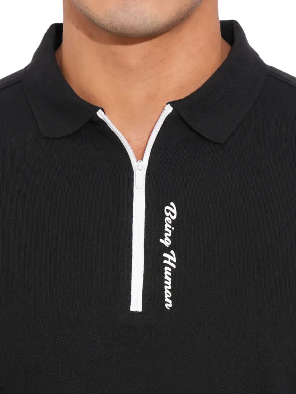 Being Human Clothing-Mens-Top-Polo Neck Black
