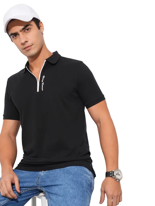 Being Human Clothing-Mens-Top-Polo Neck Black